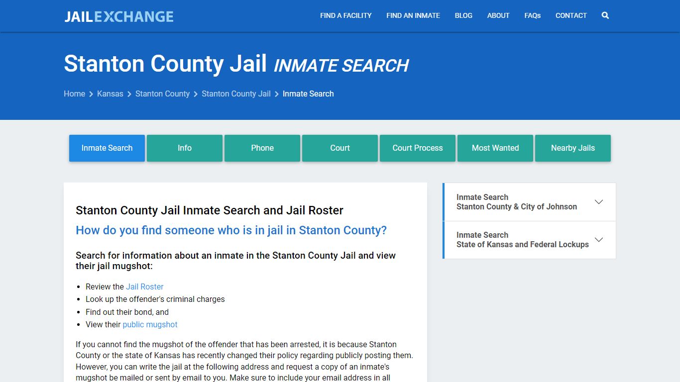 Stanton County Inmate Search | Arrests & Mugshots | KS - Jail Exchange